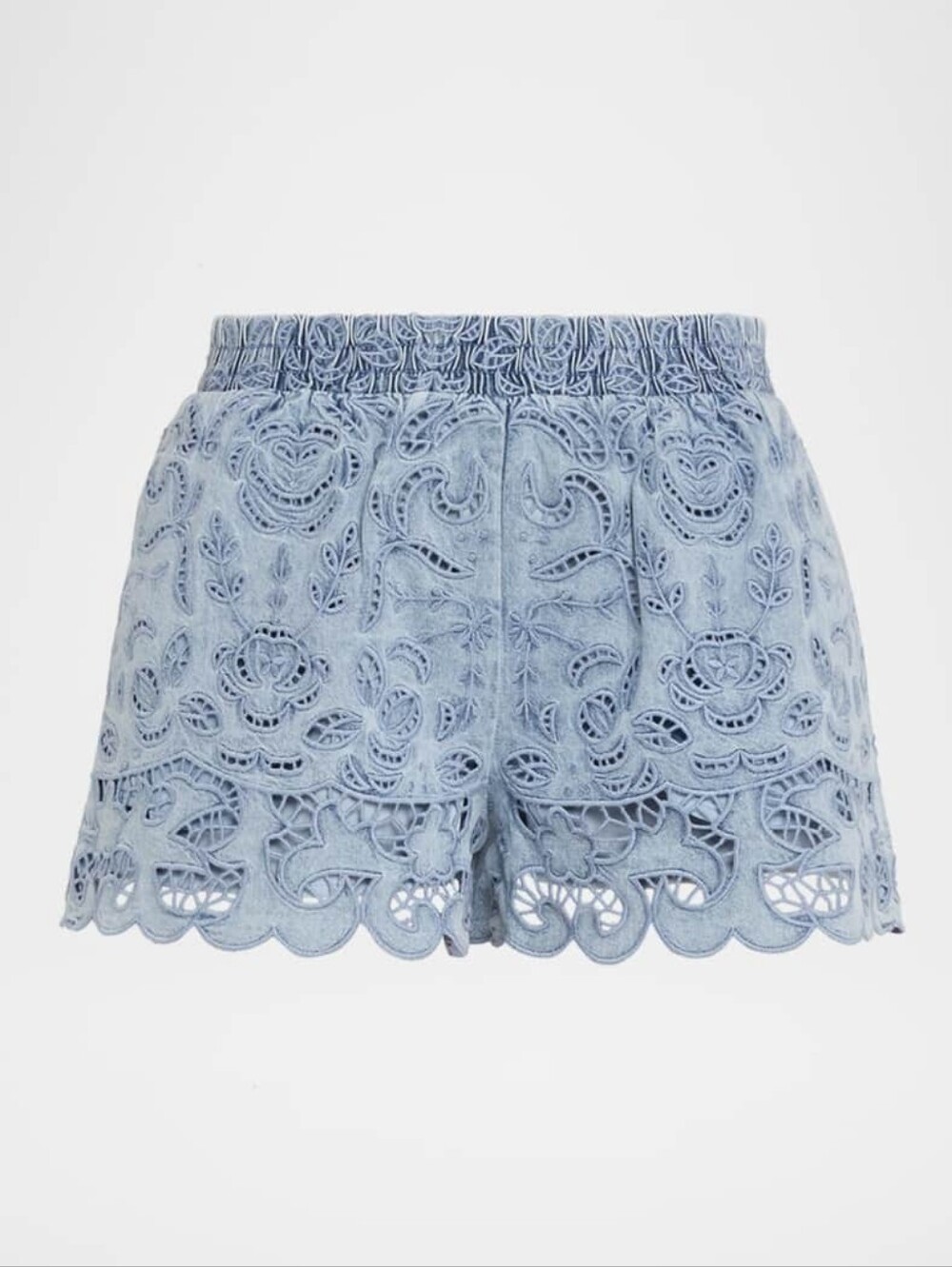 ALICE + OLIVIA Kenley Eyelet Denim Shorts